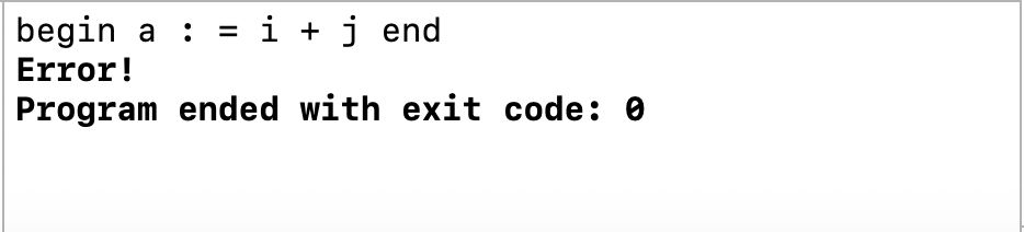 begin a : = i + j end